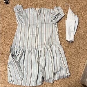 Baum Und Pferdgarten Striped Blue and White Dress